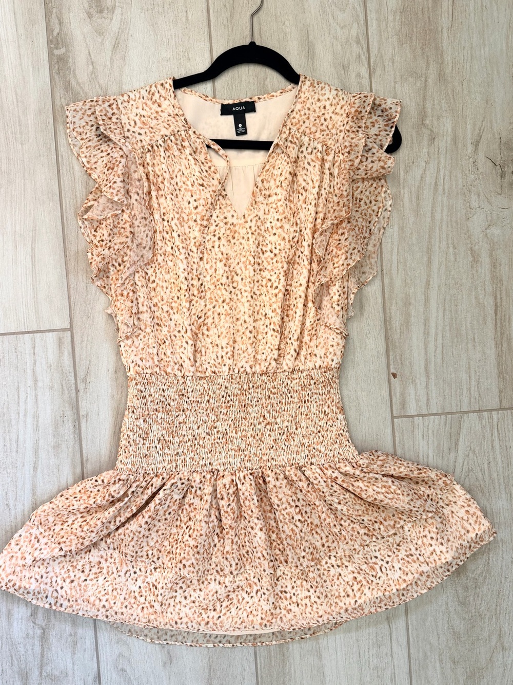Aqua Ruffle Mini Dress - Picture 2 of 8